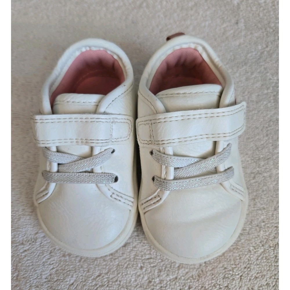 Carter's Girls‎ White Sneakers Infant Size 3 White & PINK